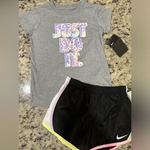 Nike girls dri fit short with matching shirt nwt size 6x